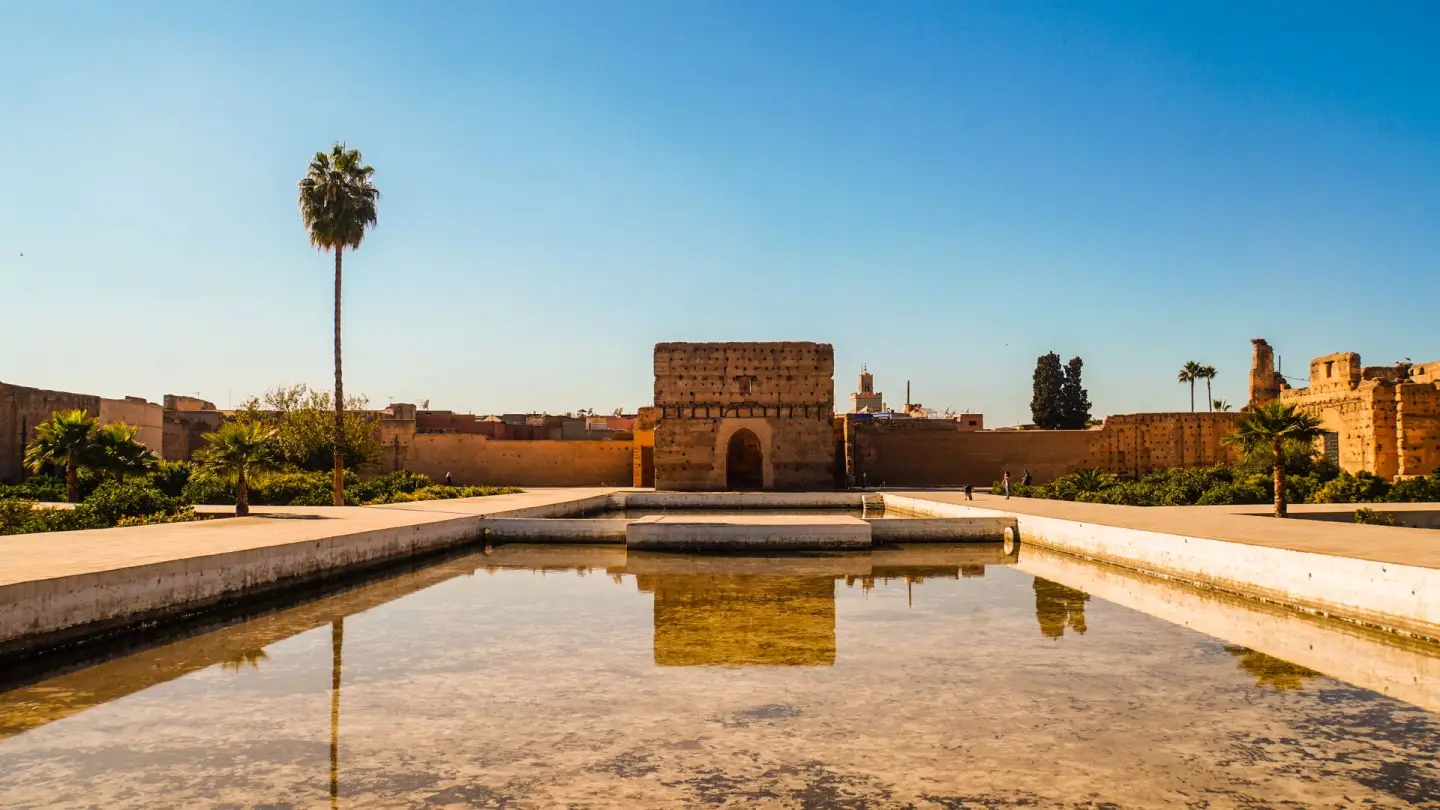 Le palais El Badi à Marrakech au soleil couchant