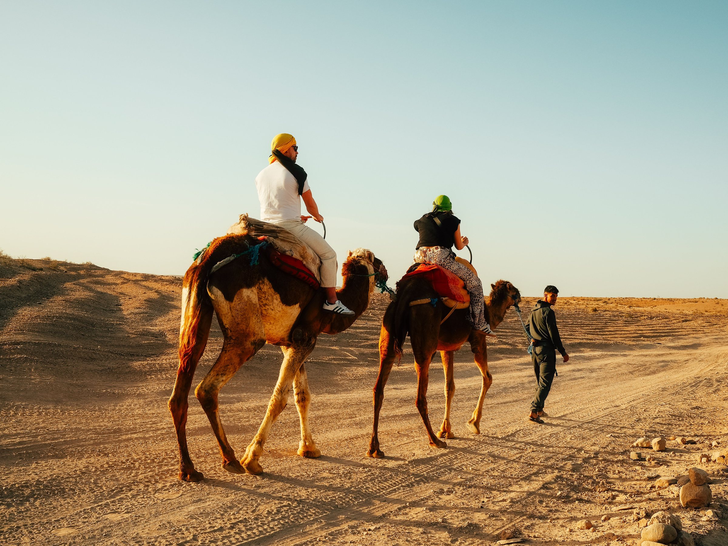 Balade à dos de dromadaire dans le désert marocain